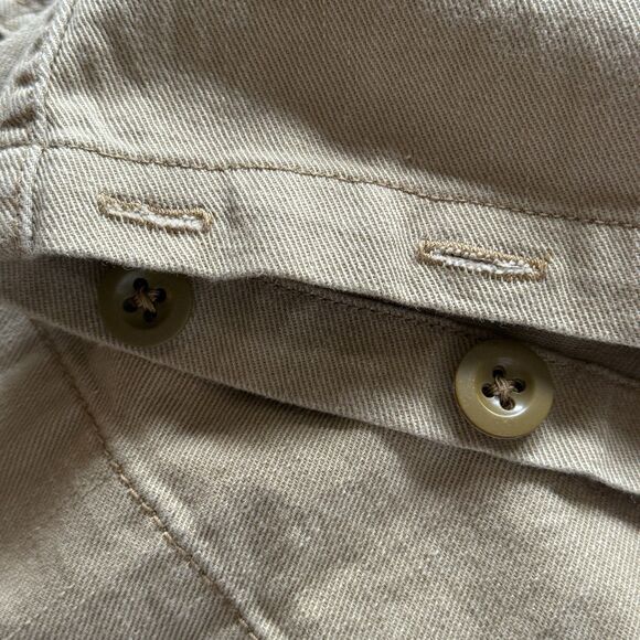 Ralph Lauren VTG Cargo Khaki Pants Sz 2 Low Rise Reconstructed Pocket Button Hem - Picture 9 of 10